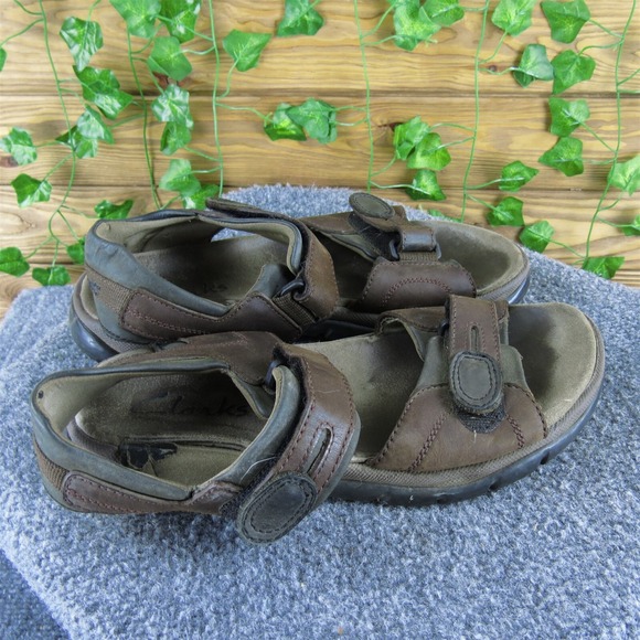 Clarks Men's Active Air Ankle Strap Brown Leather Size 9 Medium  Used 2025 - Picture 3 of 6